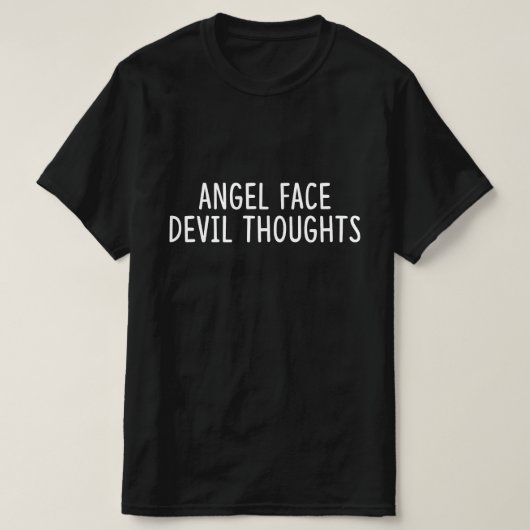 T-shirt Visage d'ange Pensées du diable (Design devant)