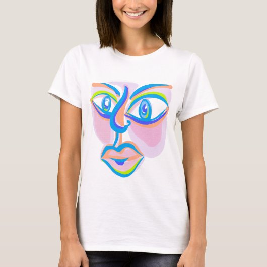 T-shirt Visage d'art moderne (Devant)