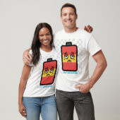 T-shirt Visage de Batterie Fatiguée Drôle (Unisexe)