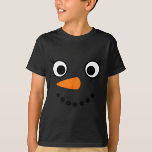 T-shirt Visage de bonhomme de neige d'hiver Cils Noël Xmas