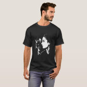 T-shirt Visage de chat avec papillon 2 (Devant entier)