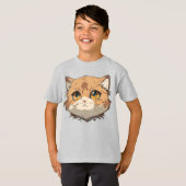 T-shirt Visage de chat d'Anime (Devant entier)