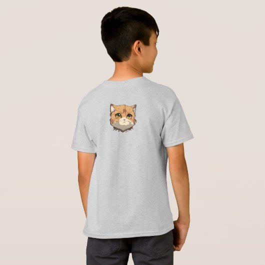 T-shirt Visage de chat d'Anime (Dos entier)
