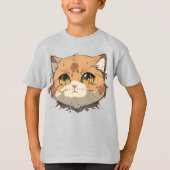 T-shirt Visage de chat d'Anime (Devant)
