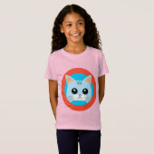T-Shirt Visage de chat de dessin animé mignon (Devant entier)