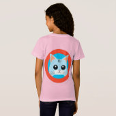 T-Shirt Visage de chat de dessin animé mignon (Dos entier)