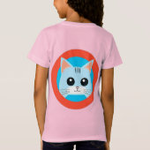 T-Shirt Visage de chat de dessin animé mignon (Dos)