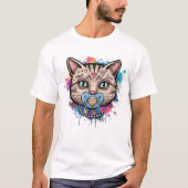 T-shirt Visage de chat Graffiti (Devant)