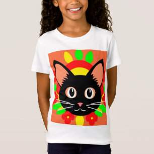 T-Shirt Visage de Chat Mignon Illustration Vibrante