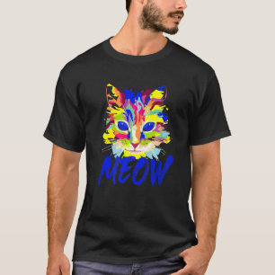 T-shirt Visage de Chat Mignon Miaou Graphique Coloré Chat