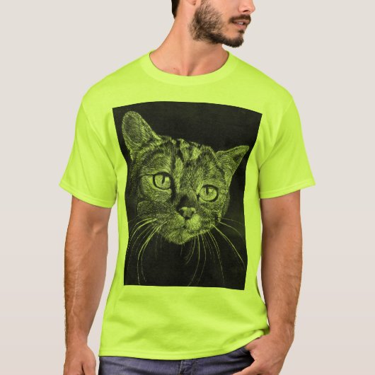 T-shirt Visage de chat mon dessin de lycée (Devant)