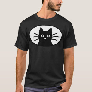 T-shirt Visage de chat noir