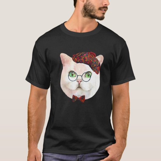 T-shirt Visage de chat pour chat (Devant)