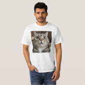 T-shirt Visage de Chat Surpris, Photo de Chat (Devant entier)