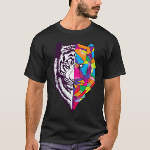 T-shirt Visage de chat tigre intrépide