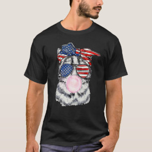 T-shirt Visage De Chat Usa Lunettes De Soleil Bubble Gum 4