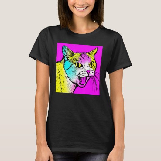 T-shirt Visage de chaton grognon chat charmant (Devant)