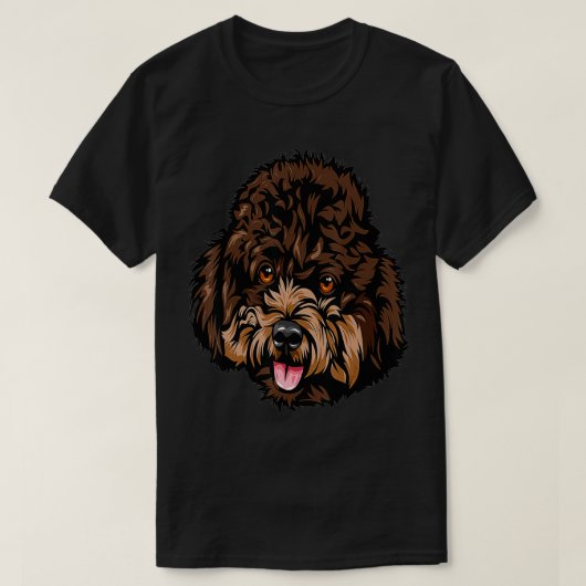 T-shirt Visage de chien de caniche cool (Design devant)