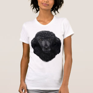 T-shirt Visage de chien de caniche noir