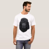 T-shirt Visage de chien de caniche noir (Devant entier)