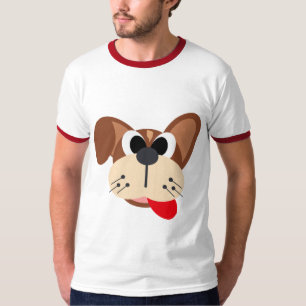 T-shirt Visage de chien de dessin animé mignon et drôle