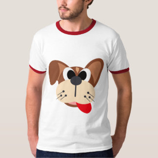 T-shirt Visage de chien de dessin animé mignon et drôle