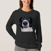 T-shirt Visage de chien noir et blanc (Devant)
