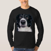 T-shirt Visage de chien noir et blanc (Devant)