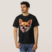 T-shirt Visage de Chihuahua Drôle Design 3D – Mème de Chie (Devant entier)