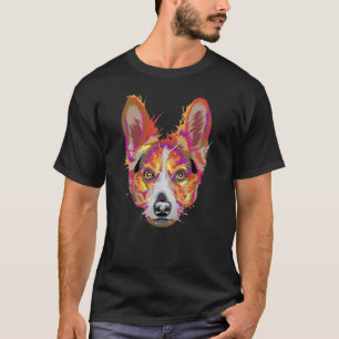 T-shirt Visage de chiot de Corgi gallois mignon Style Pop