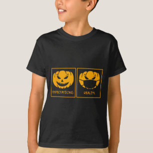 T-shirt Visage de citrouille de lanterne jack réalité des 