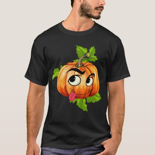 T-shirt Visage de Citrouille drôle d'Halloween (Devant)