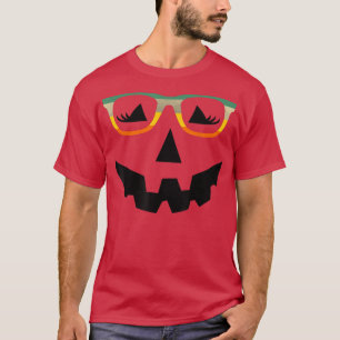 T-shirt Visage de citrouille Halloween vintage avec lunett