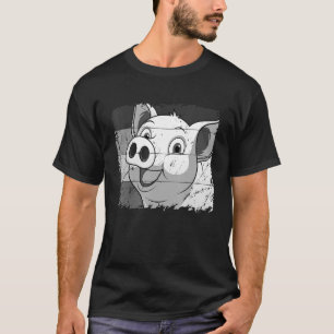 T-shirt Visage De Cochon, Amoureux des animaux Pour Hommes