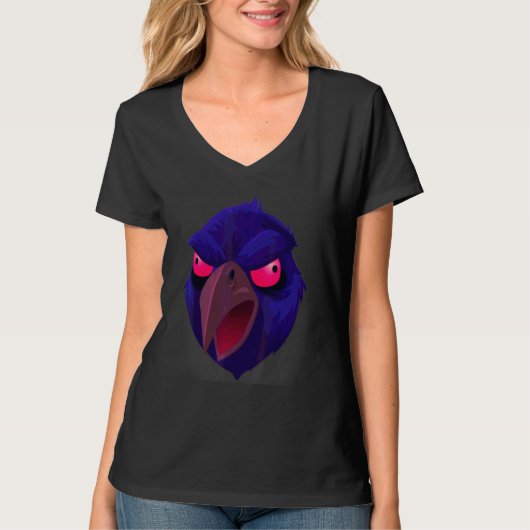 T-shirt Visage de corbeau Halloween 2 (Devant)