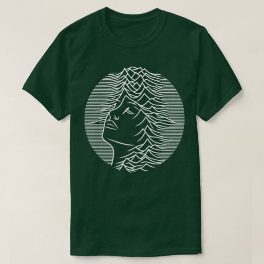 T-shirt visage de femme avec vagues géométriques (Design devant)