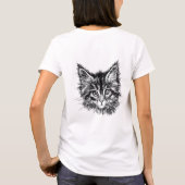 T-shirt Visage de Kitten noir et blanc (Dos)
