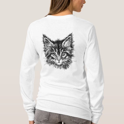T-shirt Visage de Kitten noir et blanc (Dos)