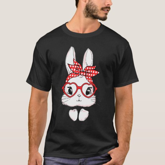 T-shirt Visage De Lapin Avec Lunettes De Soleil Journée De (Devant)