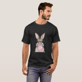 T-shirt Visage de lapin avec lunettes Tie Dye Joyeuse fête (Devant entier)