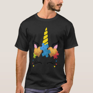 T-shirt Visage de licorne mignonne pour la sensibilisation