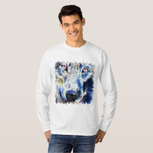 T-shirt Visage de loup coloré