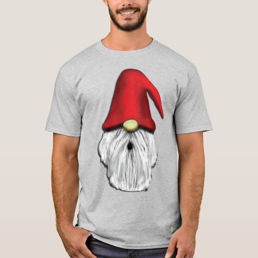 T-shirt Visage de Noël Gnome (Devant)