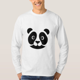 T-shirt Visage de panda minimaliste - Simplicité en noir e