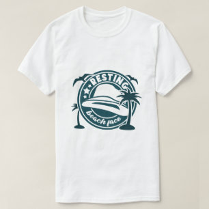 T-shirt Visage de plage décontracté graphique d'été drôle