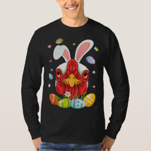 T-shirt Visage de poulet mignon avec des oreilles de lapin