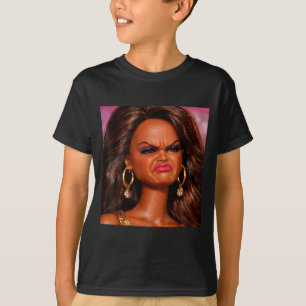 T-shirt Visage de poupée noire dégoûté et en colère mème r