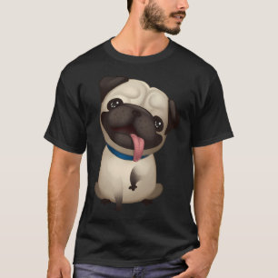 T-shirt Visage de pug drôle qui respire fièrement par la b