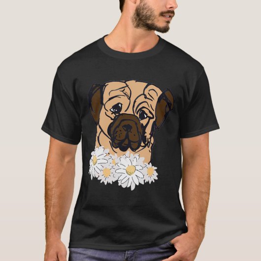 T-shirt Visage de Pug mignon (Devant)