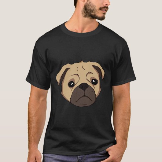 T-shirt Visage de Pug mignon 570 (Devant)